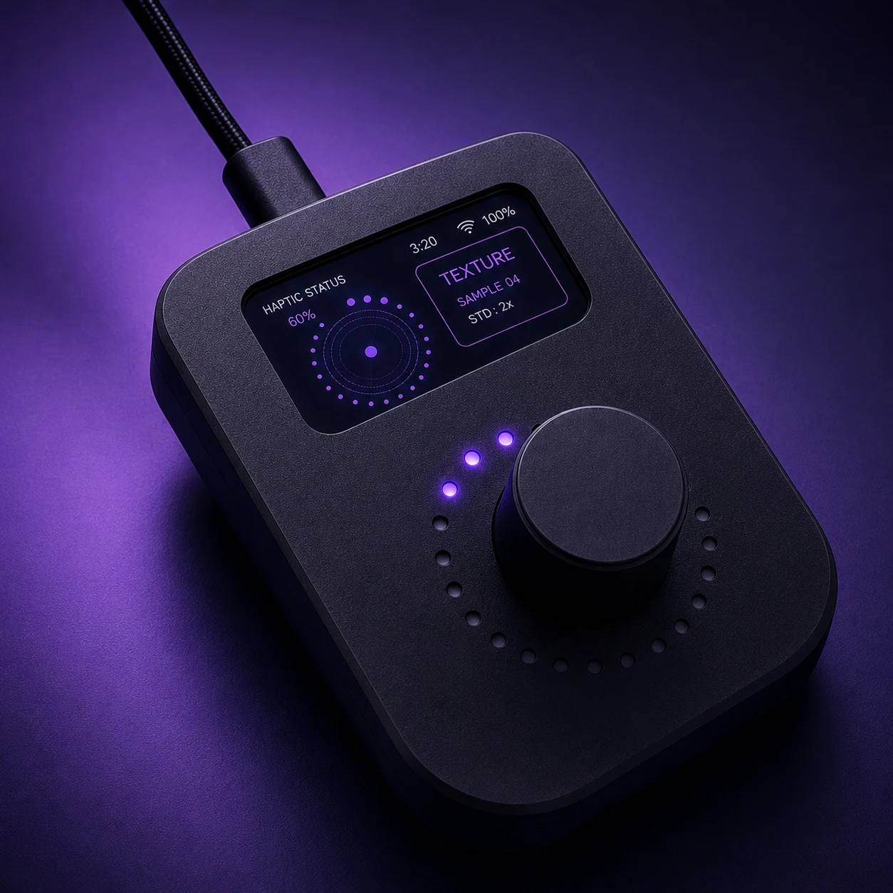 Demonstrator device with a haptic rotary knob and multidirectional joystick-style interaction