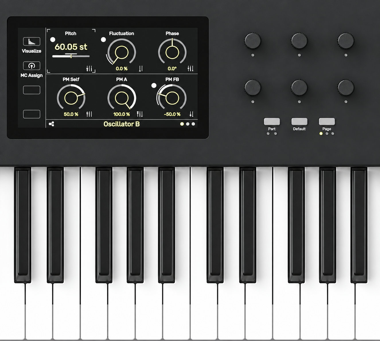 Nonlinear Labs C25 synthesizer with integrated PCB-based haptic controls