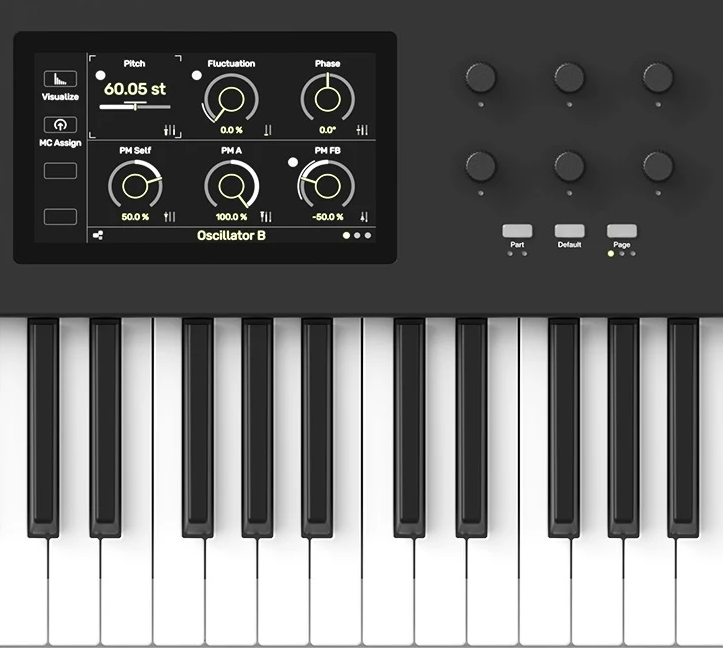 Nonlinear Labs C25 synthesizer with integrated PCB-based haptic controls