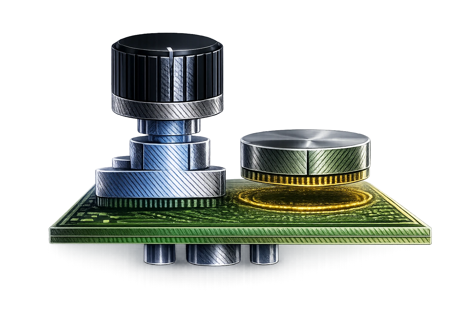 Section schematic of the integrated PCB haptic actuator stack